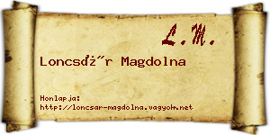 Loncsár Magdolna névjegykártya